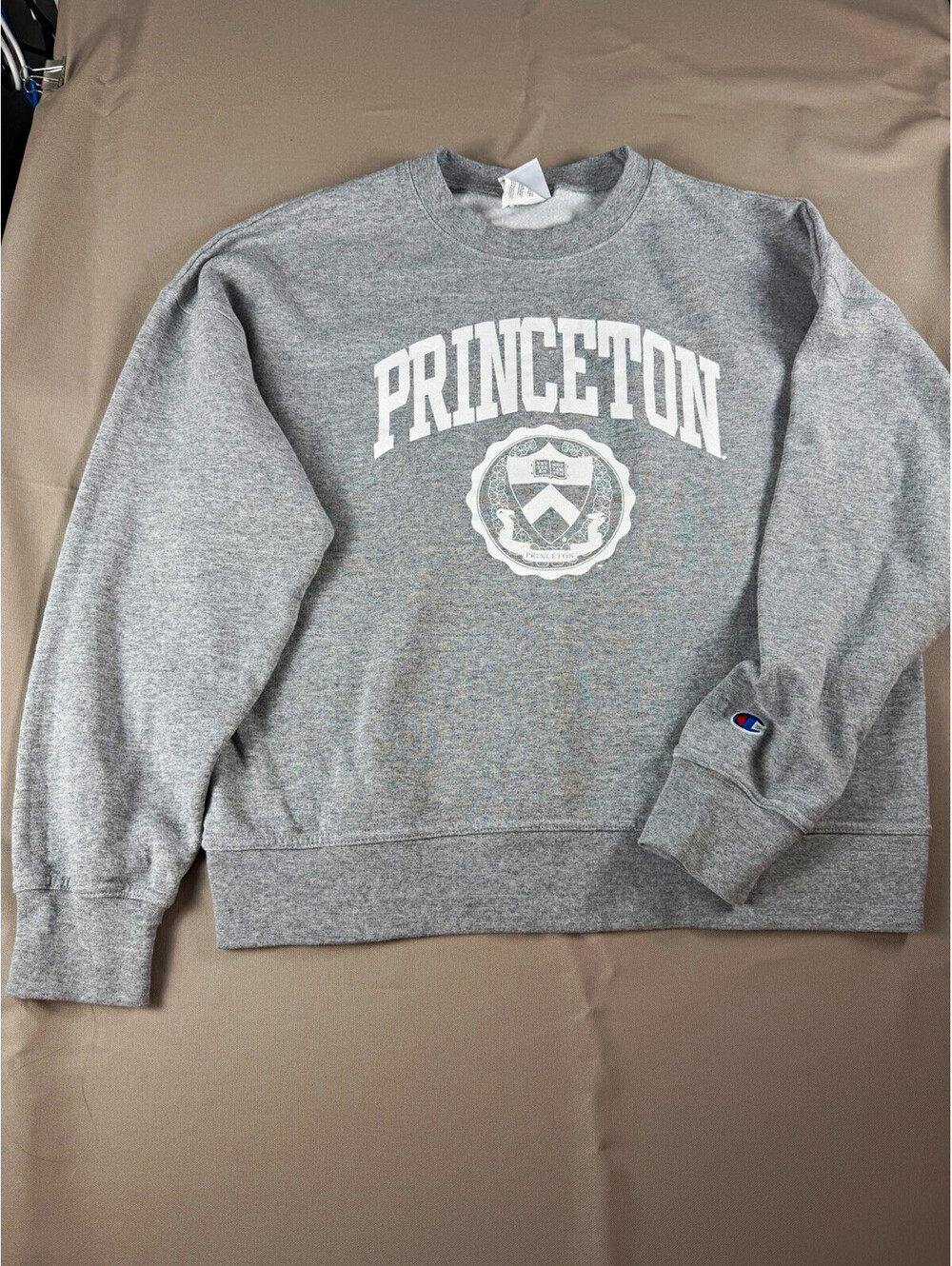 Champion Princeton Tigers Gray Crewneck Sweatshirt Pullover Size M